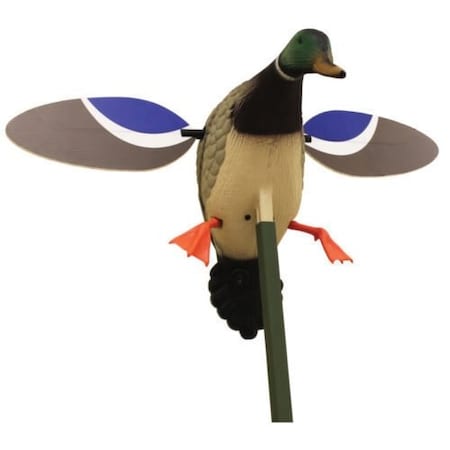 Mojo Motorized Baby Mallard Drake Spinning Wing Decoy, Support Pole, 6V Batery And Charger HW4401